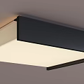 Modern Flush Mount Ceiling Light With White And Black Frame Sleek Design 3d model