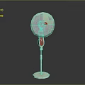Household White Standing Fan With Red Control Panel And Modern Design