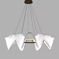 Modern Transparent Glass Chandelier With Petal Shaped Design And Golden Ring