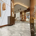 Elegant Modern Clothing Store With Glass Storefront Mannequins Displayed Clothes And Interior Lighting