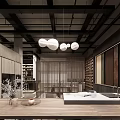 Modern Specialty Store Interior With Display Walls And Polished Marble Flooring