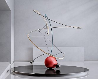 Modern art installation pendulum 3d model