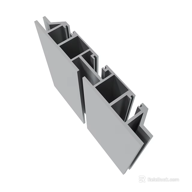 Modern Industrial Aluminum Structural Profiles With Interlocking Design And Durable Build 3d model 