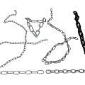 Various Metal Chains With Different Link Styles And Lengths 3d model