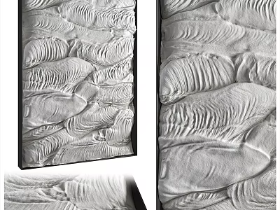 White 3D Textured Wall Panels With Wave Pattern For Interior Decor 3d model