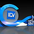 Blue Curved Background Wall With ICV Logo White Star And TO THE NEW NEWFUTURE Text