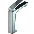 Modern Sleek Chrome Faucet With Polished Finish Single Handle And Tall Body