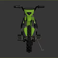 Green Off Road Motorcycle Featuring Black Seat Large Tires And Sporty Design
