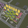 Aerial View Planning of Modern Residential Community with High Rise Buildings Green Spaces and Roads