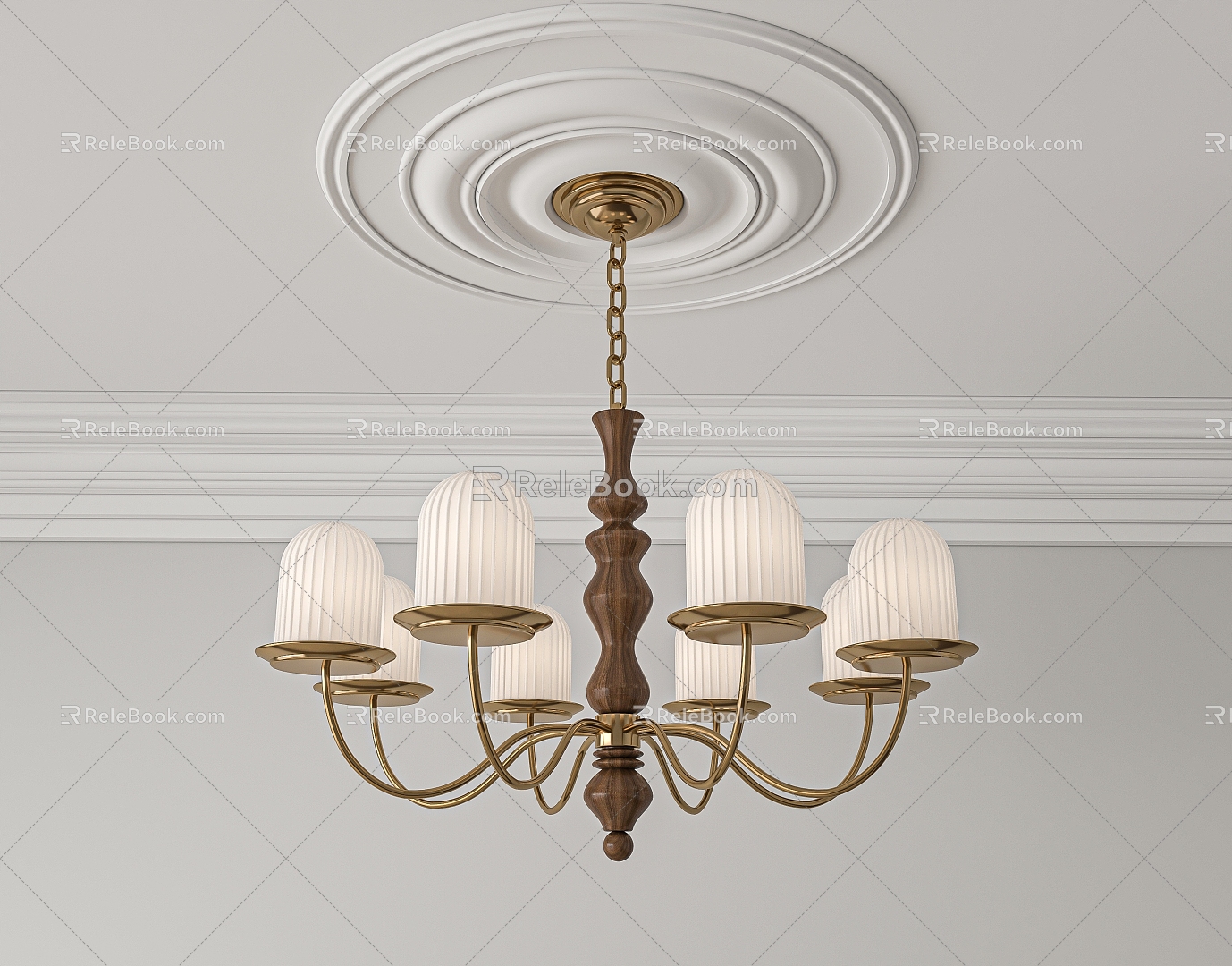 French Vintage Guest Restaurant Chandelier 3d model