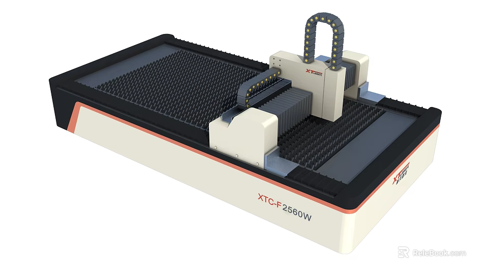 Industrial Laser Cutting Machine YTCF 2800W With Mechanical Arm And Cutting Platform For Industrial Use 3d model 
