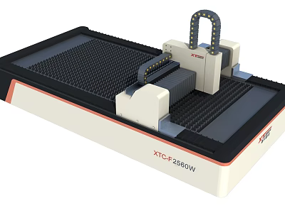 Industrial Laser Cutting Machine YTCF 2800W With Mechanical Arm And Cutting Platform For Industrial Use 3d model