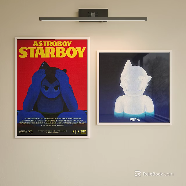 Astro Boy Starboy Poster And Artyra Glowing Figure Wall 3d model 