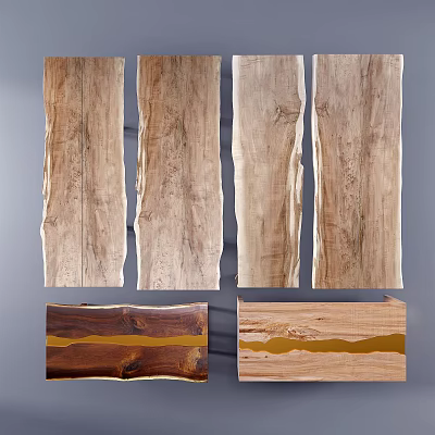 Modern Dining Table Solid Wood Large Plate Tea Table Dining Table 3d model