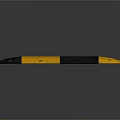 Black And Yellow Speed Bump With Chevron Pattern And Mounting Holes