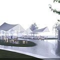 Scenic Urban Park Landscape With Winding Pathways Green Lawns And Shaded Rest Areas