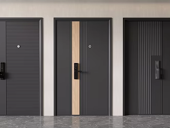 Modern security door entrance door armored door 3d model