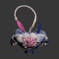 3D Model Male Character Pink Hair Blue Tattoos Blue Belt Torn Pants Muscular Standing Pose
