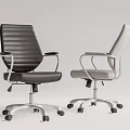 Modern Office Chairs With Black And Light Gray Design Ergonomic Armrests And Swivel Wheels