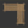 Wooden Garden Pergola Structure With Lattice Design Bench And Shelves