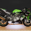 Kawasaki Green And Black Sport Motorcycle With Streamlined Body And Alloy Wheels