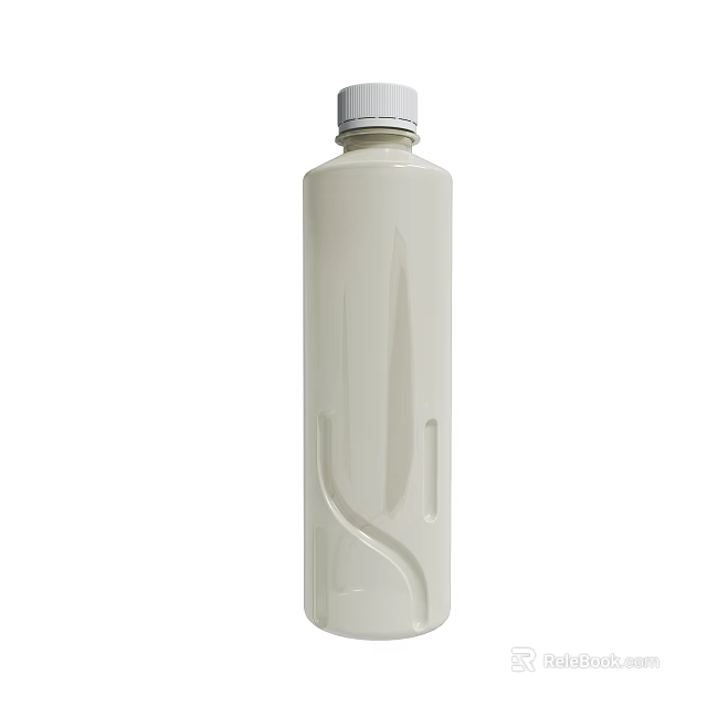 White Plastic Bottle With Modern Sleek Design And Secure Screw Cap 3d model 