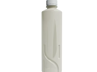 White Plastic Bottle With Modern Sleek Design And Secure Screw Cap 3d model