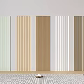Wall Paneling Display In Modern Interior Featuring Various Colors And Wood Textures 3d model