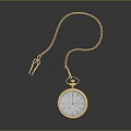 Elegant Vintage Pocket Watch With Gold Chain And White Dial