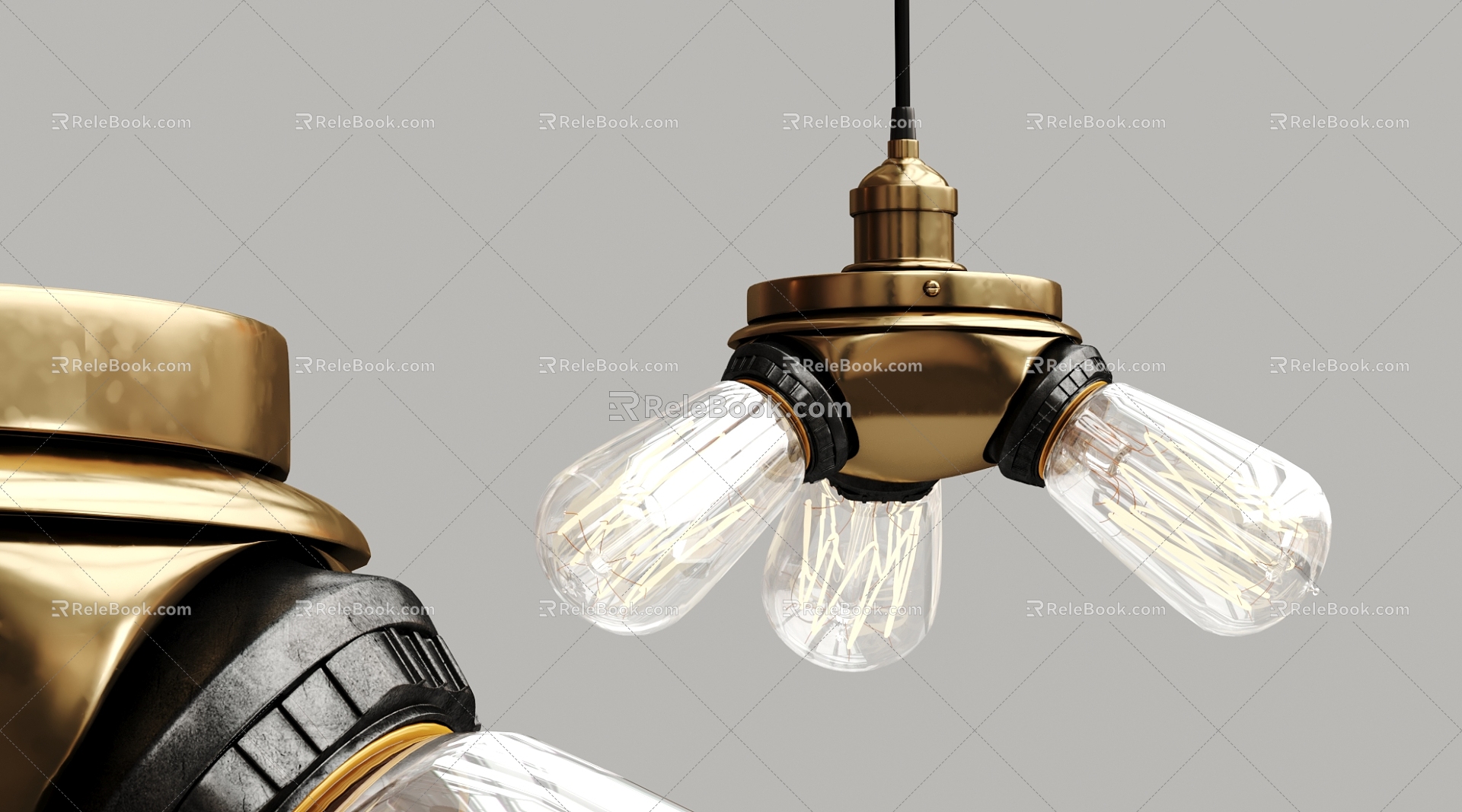 Industrial LOFT chandelier metal multi-head chandelier 3d model