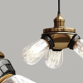 Industrial LOFT chandelier metal multi-head chandelier 3d model