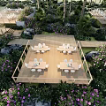 Modern viewing platform landscape platform mountain viewing platform forest restaurant forest space outside the swing 3d model
