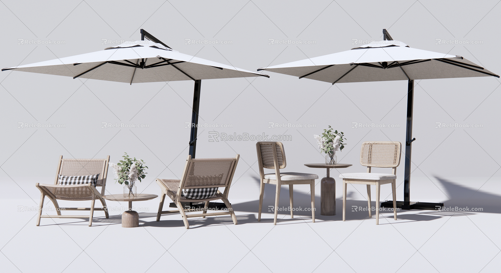 Quiet outdoor tables and chairs Outdoor leisure tables and chairs 3d model