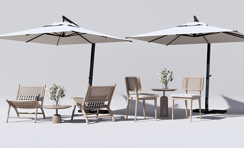 Quiet outdoor tables and chairs Outdoor leisure tables and chairs 3d model