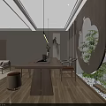 Modern Office Interior Design With Sofa Coffee Table Bookshelf And Plants 3d model