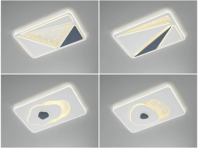 Modern Ceiling Light Fixtures With Geometric Patterns And Decorative Panel Styles 3d model