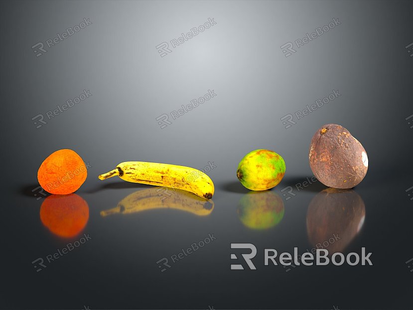 Orange Orange Orange Banana Mango Fruit Cantonese Citrus Items model