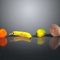 Orange Banana Mango Fruit Cantonese Citrus Items 3d model