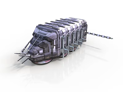 Detailed Futuristic Mechanical Structure With Multiple Modules And Extended Arm 3d model