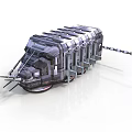 Detailed Futuristic Mechanical Structure With Multiple Modules And Extended Arm