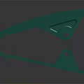 3D Rendered Green Metal Clamp Mechanical Part With Smooth Surface On Black Reflective Background