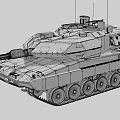 Modern Military Tank 3D Model with Turret Cannon and Tracks in Detailed Rendering