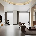 Modern Entertainment Room Interior With Billiard Table Sofa And Bookshelves