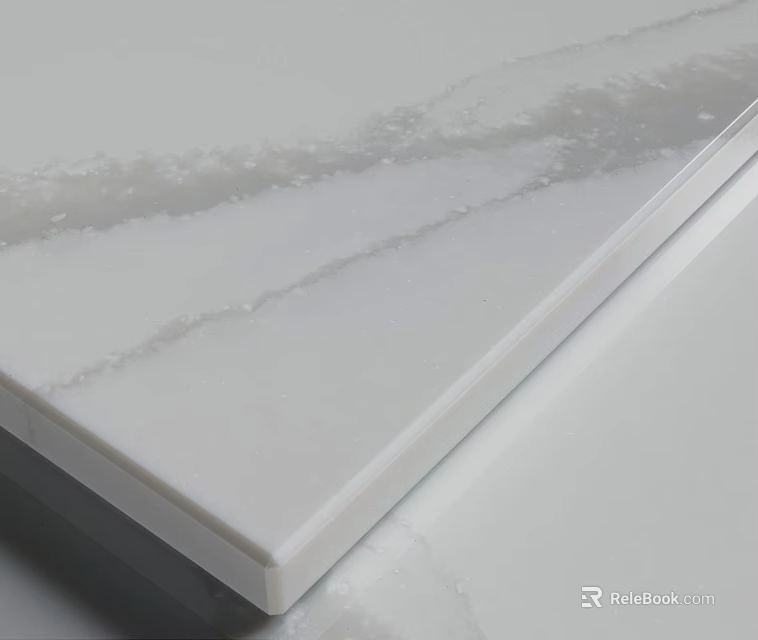 White Marble Slab With Veined Texture And Smooth Surface For Interior Design 3d model 