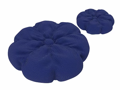 Blue Flower Shaped Throw Pillows with Mesh Texture Set of Two 3d model