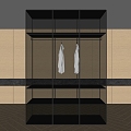 Modern wardrobe transparent wardrobe 3d model