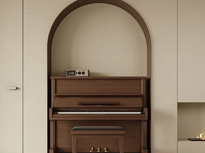 Vintage Piano Cream 3d model