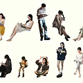 Multiple People In Various Poses And Activities For Design Projects 3d model