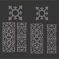 Intricate Decorative Door Panels With Rectangular And Cross Shaped Patterns For Decoration