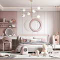 Cozy Pastel Pink Kids Bedroom With Bed Toys And Decorations